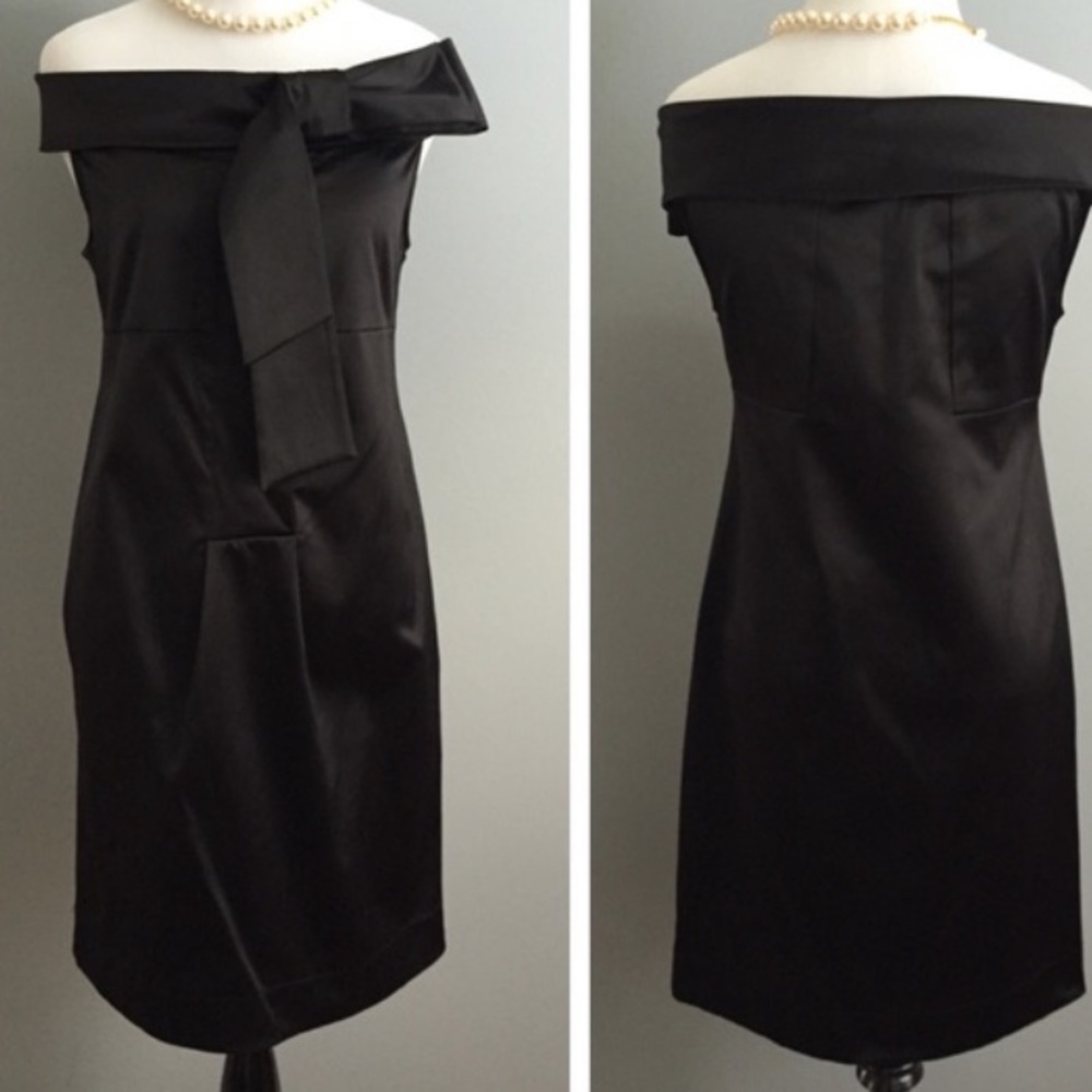 Diane von Furstenberg “PIA” Satin Cocktail Dress Black SZ 2 - Picture 2 of 6